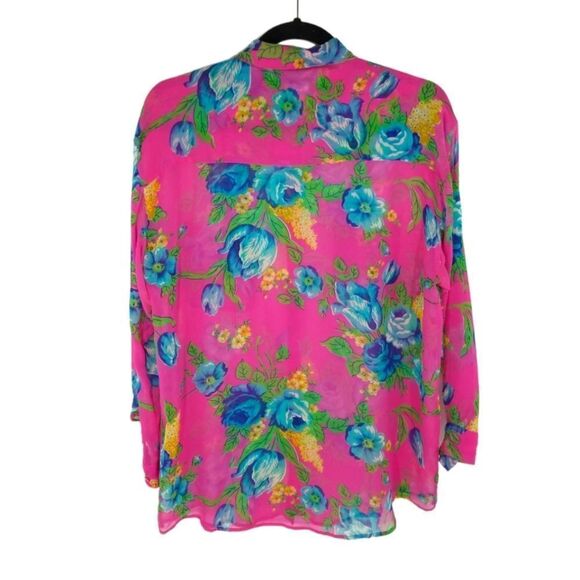 {Adrienne Vittadini} Vintage 80s Set: Jacket and Blouse Floral Print - Picture 13 of 17